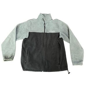 Columbia Men's Black/ Gray Full Zip Jacket Size L 100% Polyester
